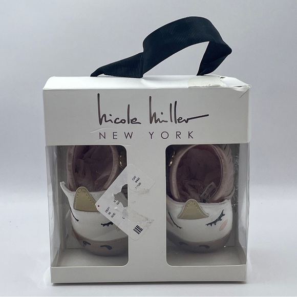 Nicole Miller Unicorn Rose Gold Infant Baby Slip On Moccasin Shoes Sz 0-6 Mos. - Picture 10 of 15